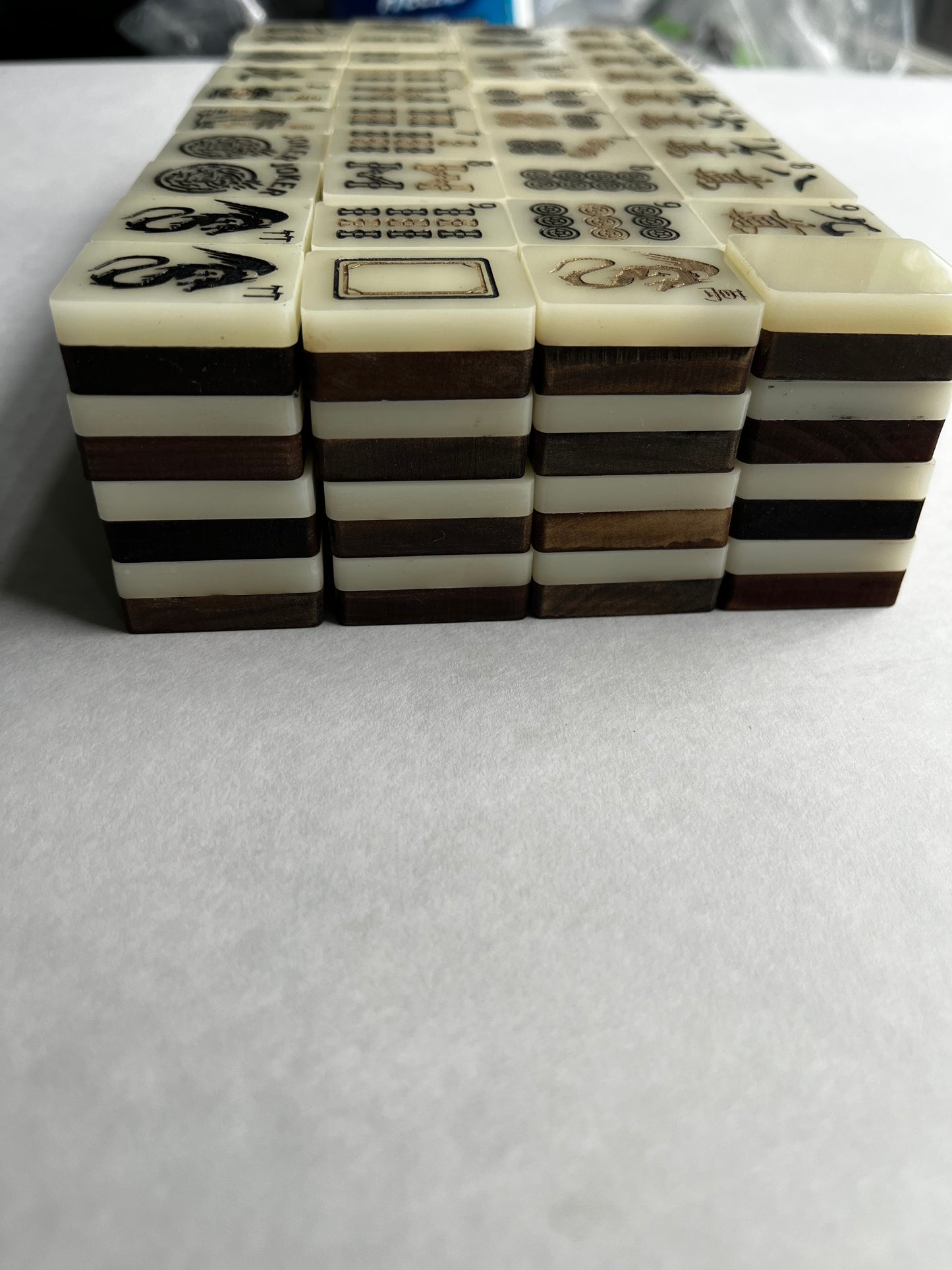 American Mahjong Tiles set with wood