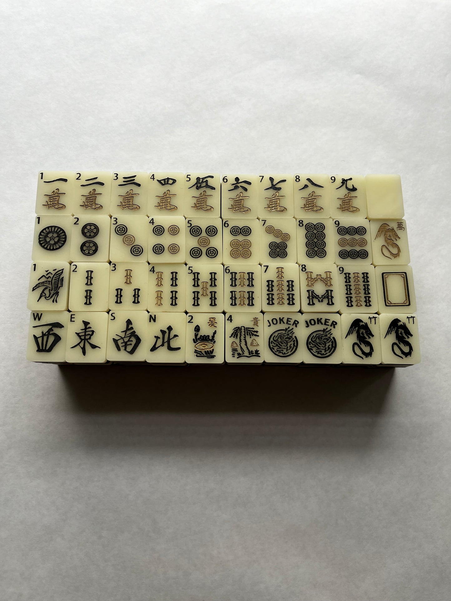 American Mahjong Tiles set with wood